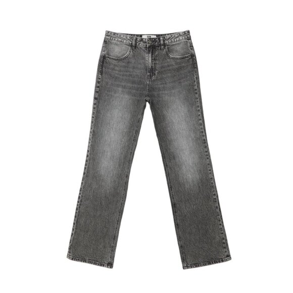 Stradivarius STR Regular straight leg jeans Mid Rise Gray Sz 4 New NO TAGS - Picture 1 of 11